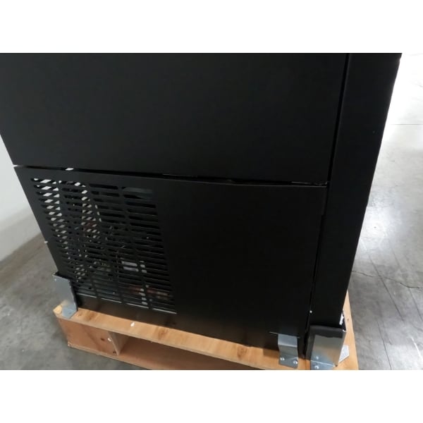 Scratch and Dent Avantco UBB-48G-HC 48" Black Counter Height Narrow Glass Door Back Bar Refrigerator with LED Lighting
