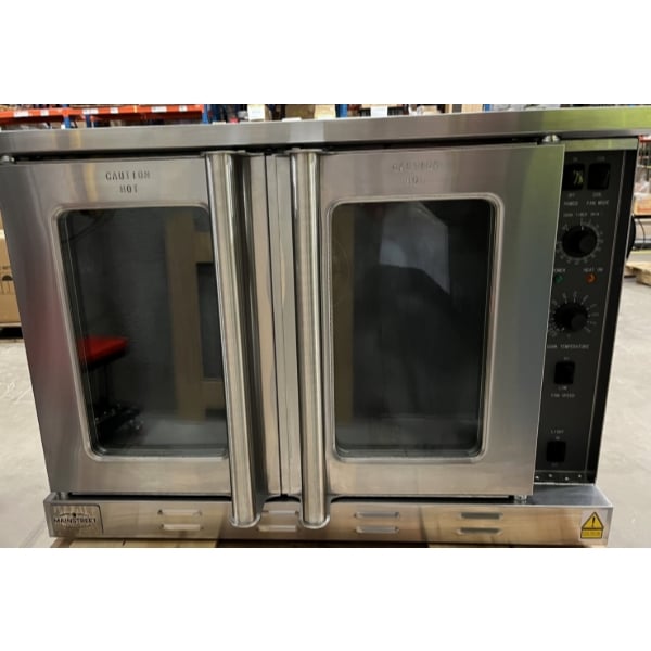Scratch and Dent MainStreet Equipment EC1-D Single Deck Electric Full Size Convection Oven with Legs - 240V, 1 / 3 Phase, 11.9 kW