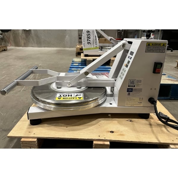 Scratch and Dent Estella DPC18T 18" Dual-Heat Manual Clamshell Pizza / Tortilla Dough Press - 240V, 3300W
