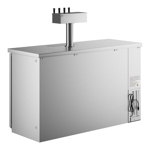 Scratch and Dent Avantco UDD-2-HC-S Four Tap Kegerator Beer Dispenser - Stainless Steel, (2) 1/2 Keg Capacity