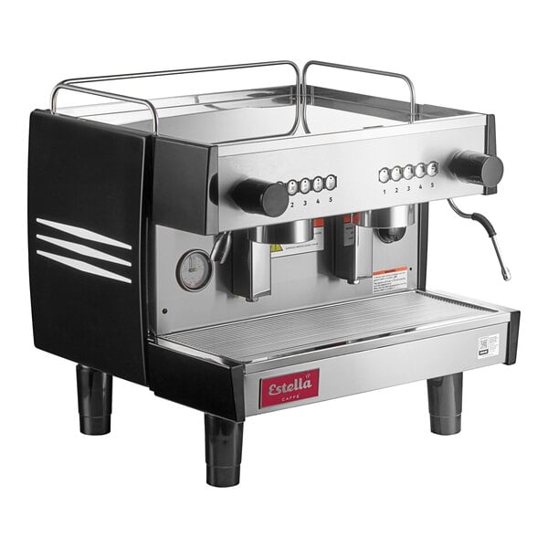 Scratch and Dent Estella Caffe ECEM2C Two Group Compact Automatic Espresso Machine - 110V