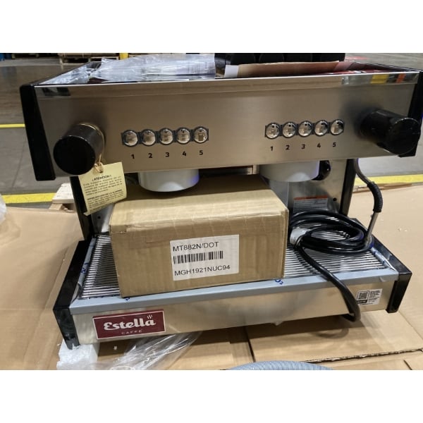Scratch and Dent Estella Caffe ECEM2C Two Group Compact Automatic Espresso Machine - 110V