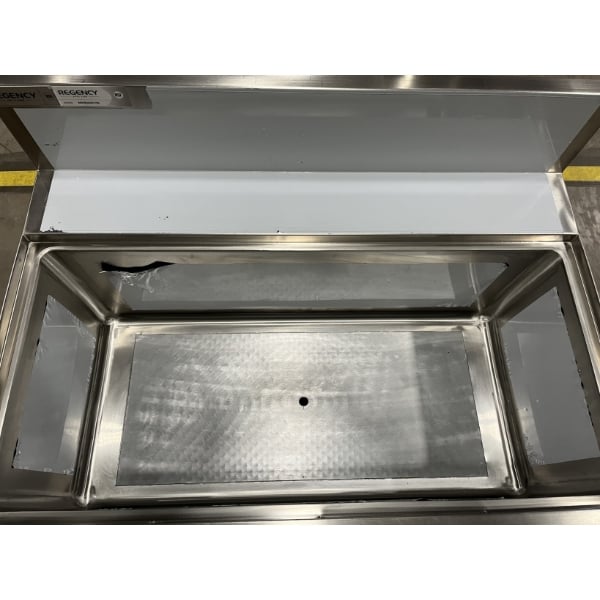 Scratch and Dent Regency Spec Line 24" x 36" Underbar Ice Bin with 10 Circuit Post-Mix Cold Plate and Bottle Holders - 119 lb.