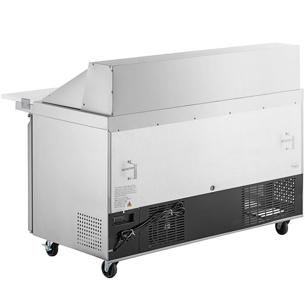 Scratch and Dent Avantco SS-PT-60M-C 60" 2 Door Mega Top Stainless Steel Refrigerated Sandwich Prep Table with 11 1/2" Cutting Board