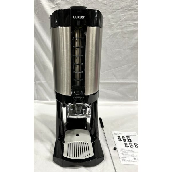 Scratch and Dent Fetco LGD-20 Luxus 2 Gallon Stainless Steel Coffee Dispenser with Stand