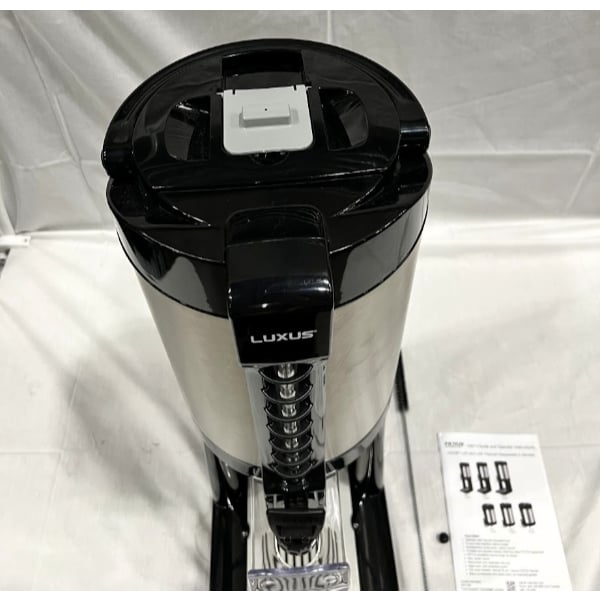 Scratch and Dent Fetco LGD-20 Luxus 2 Gallon Stainless Steel Coffee Dispenser with Stand