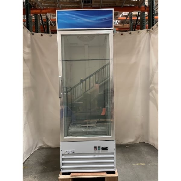 Scratch and Dent Avantco GDC-12F-HC 27" White Swing Glass Door Merchandiser Freezer with LED Lighting