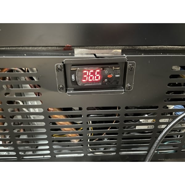 Scratch and Dent Avantco UBB-1-HC 23" Black Counter Height Solid Door Back Bar Refrigerator