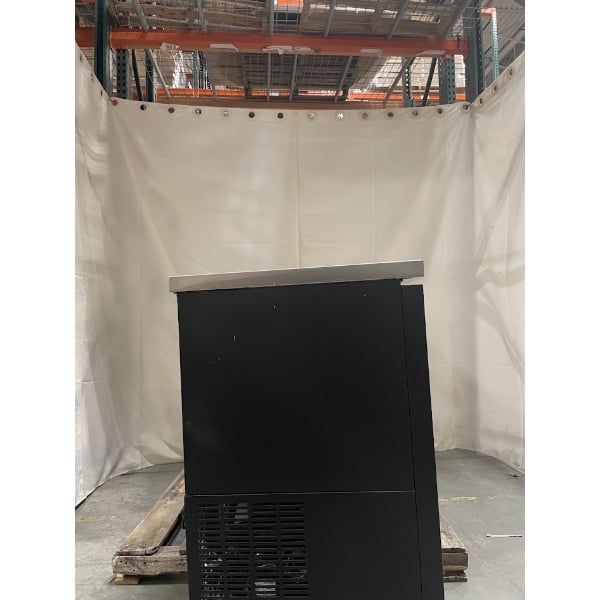 Scratch and Dent Avantco UBB-72S-HC 73" Black Counter Height Narrow Sliding Glass Door Back Bar Refrigerator with LED Lighting
