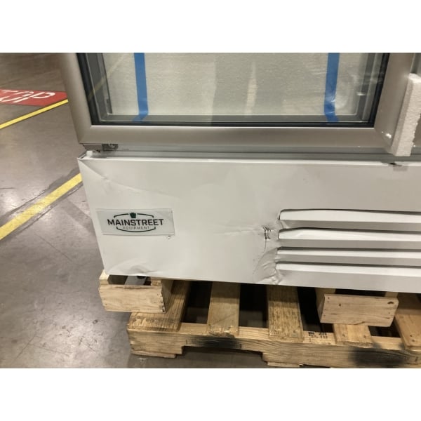Scratch and Dent MainStreet Equipment GMC-49 52 3/4" White Swing Glass Door Merchandiser Refrigerator - 120V