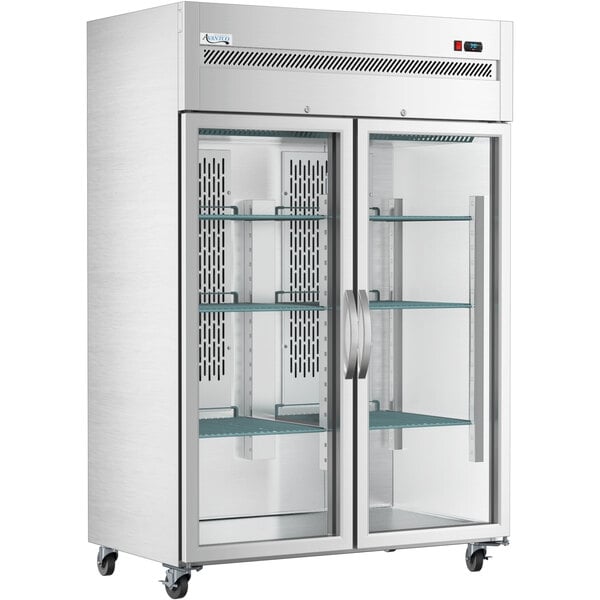 Scratch and Dent Avantco Z2-R-GHC 54" Glass Door Stainless Steel Reach-In Refrigerator