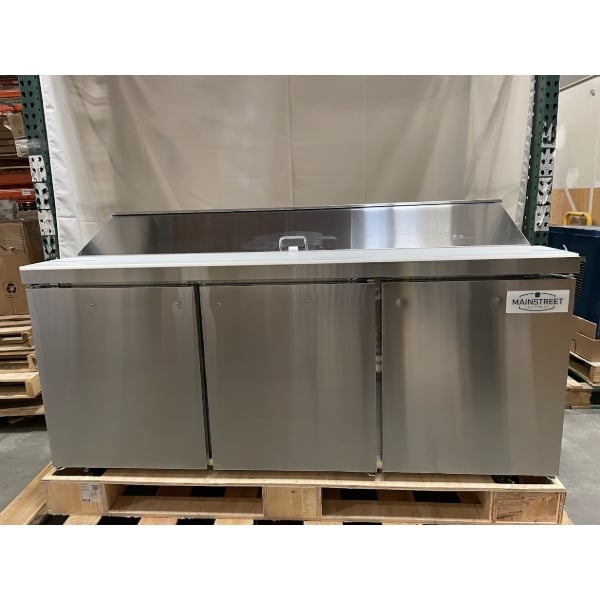 Scratch and Dent MainStreet Equipment 70" Standard Top 3 Door Refrigerated Sandwich Prep Table