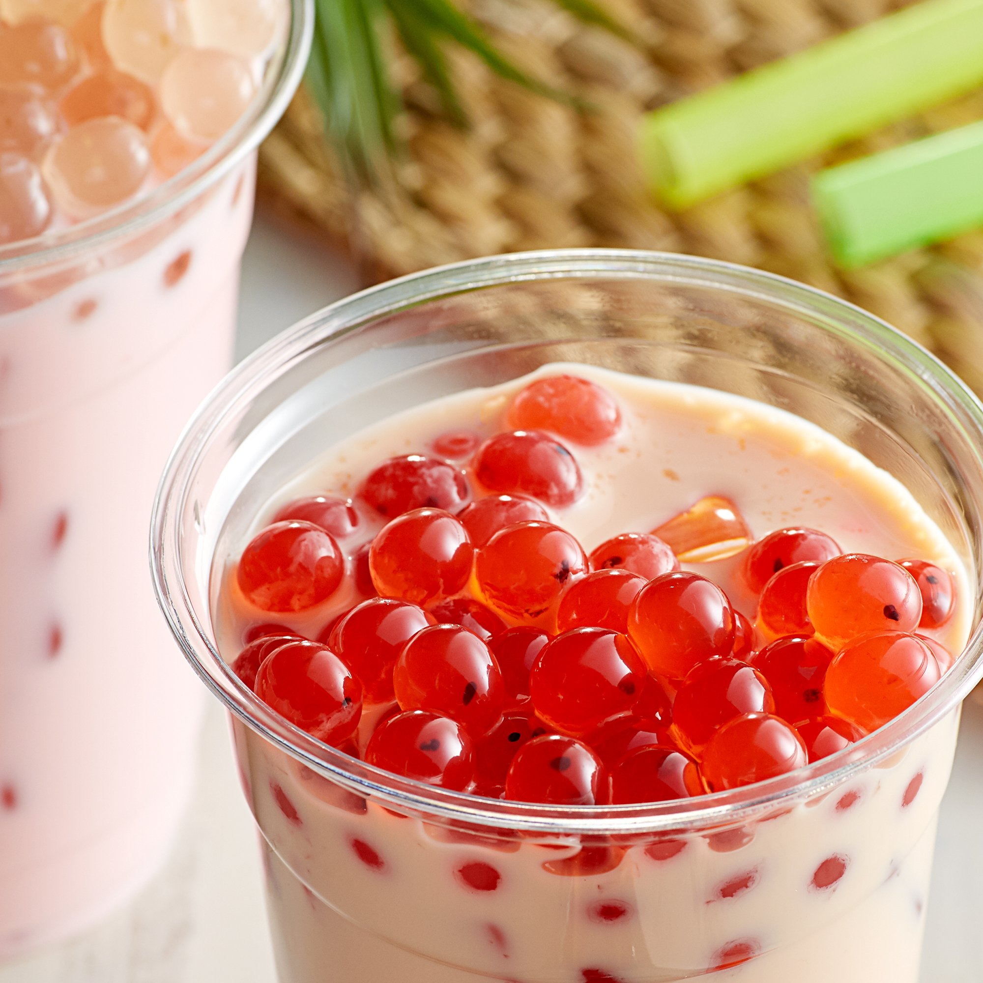 Pink and Purple Thick Glass Straw for bubble tea, and other frozen drinks