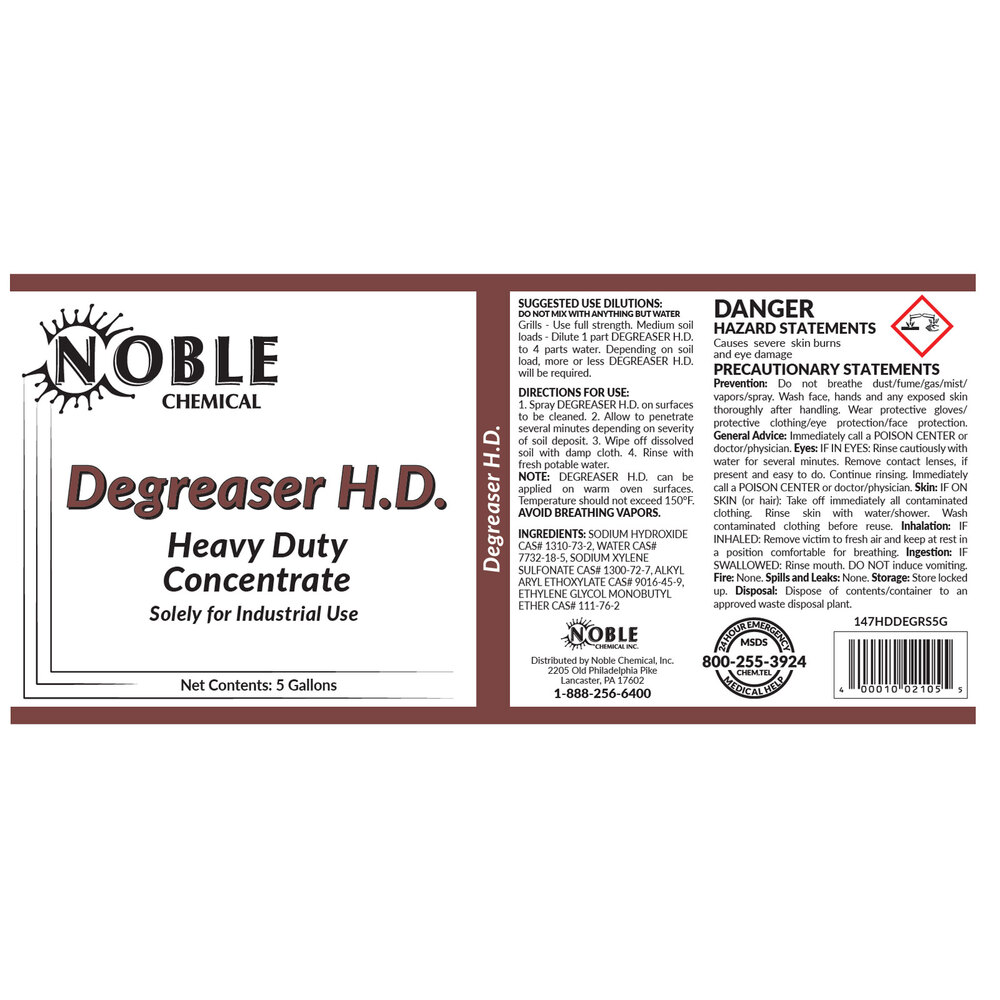 Noble Chemical 5 Gallon / 640 oz. Heavy Duty Degreaser