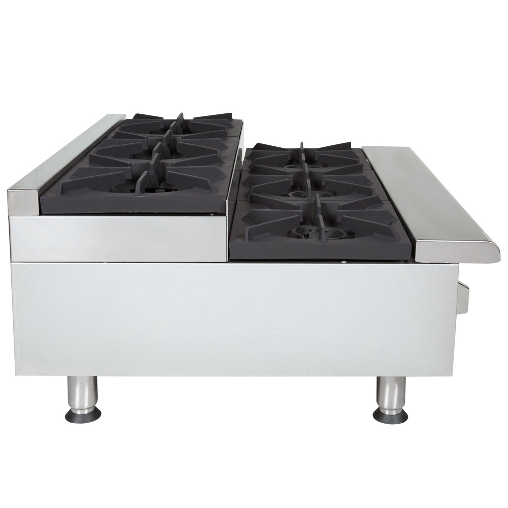 APW Wyott HHPS636 Natural Gas Heavy Duty 6 Burner StepUp Countertop