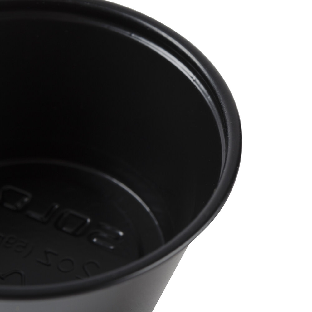 Dart Solo P200BLK 2 oz. Black Polystyrene Souffle Cup / Portion Cup