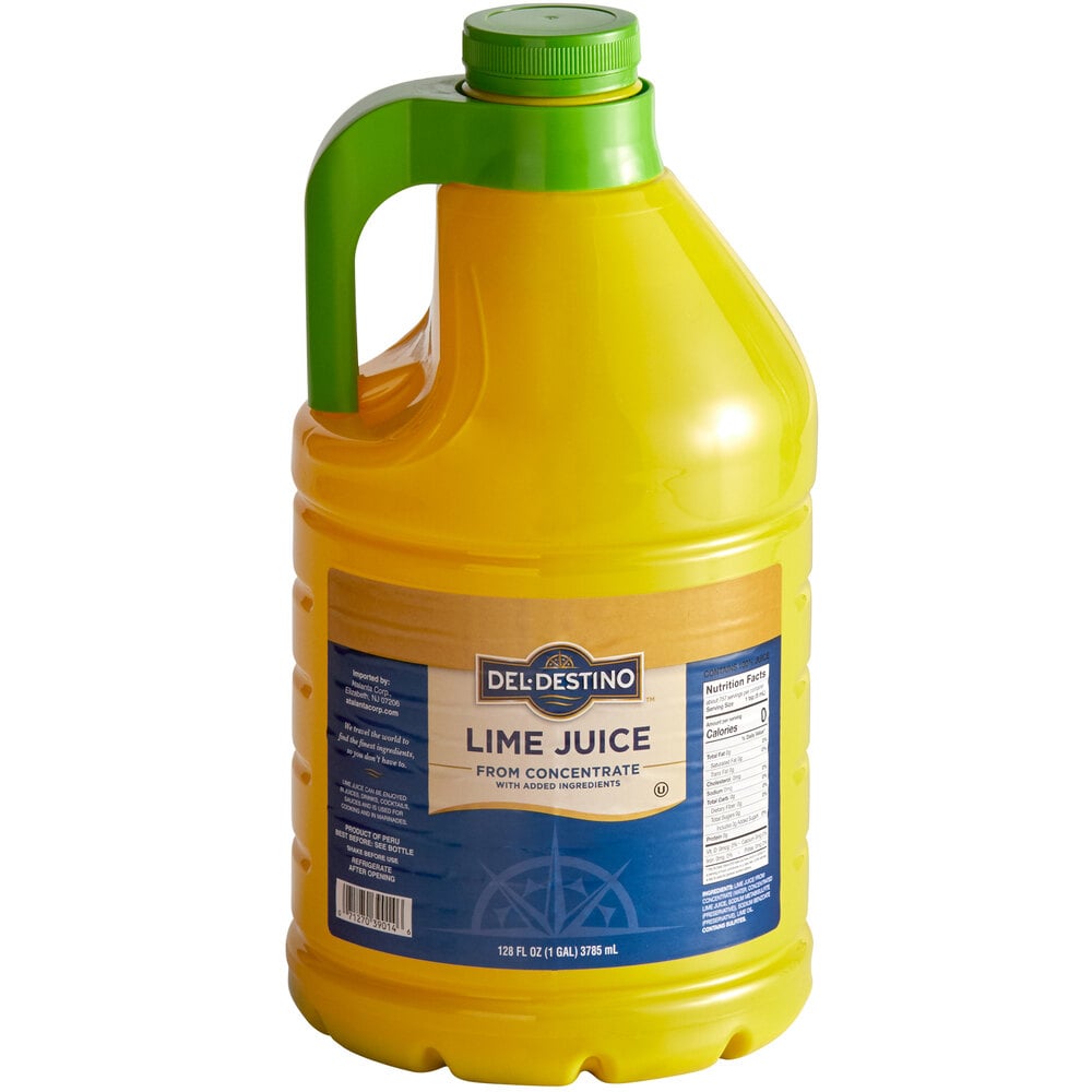 100% Lime Juice 1 Gallon Bottle - 4/Case