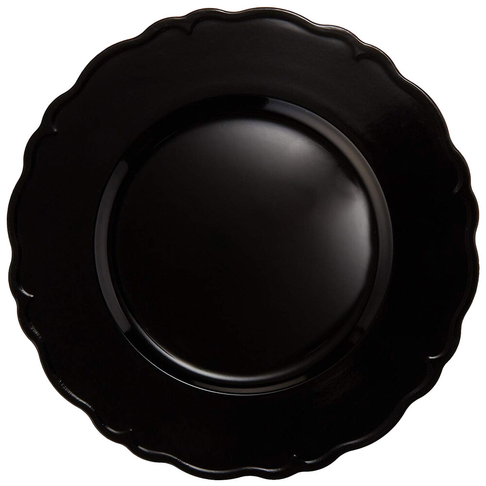 The Jay Companies A215BK 13" Round Black Regency Plastic Charger Plate