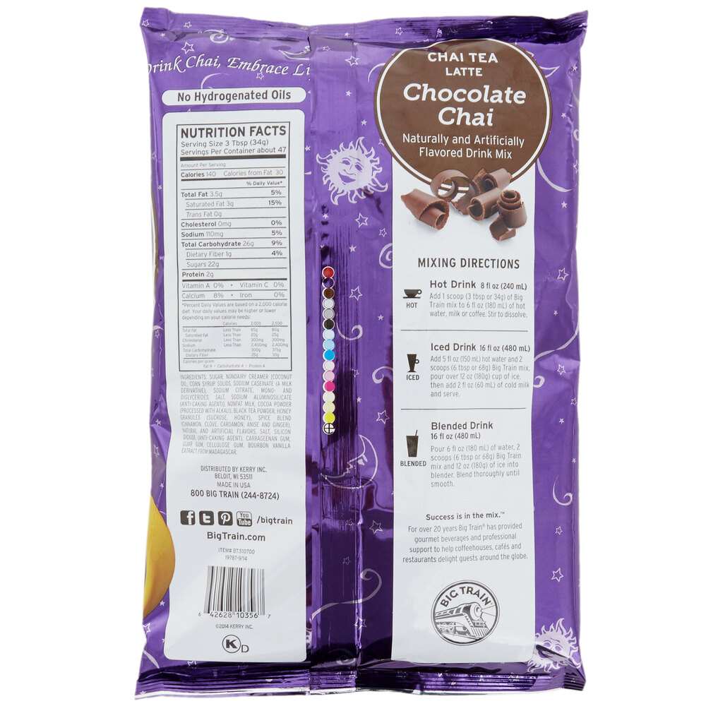 Big Train Chocolate Chai Tea Latte Mix 3.5 lb.