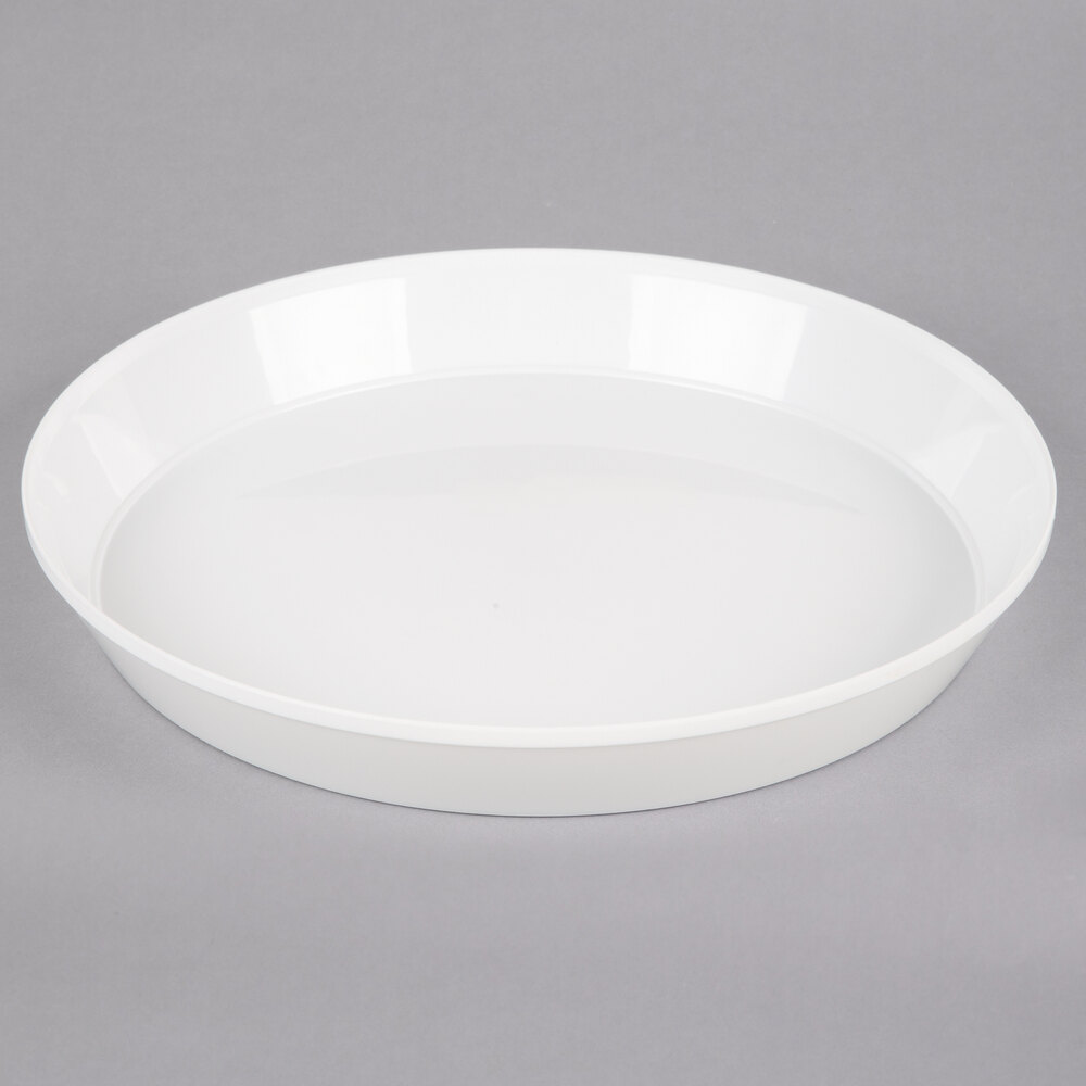GET EBT1300W 13" Round White SAN Plastic Economy Bar Tray 12/Case