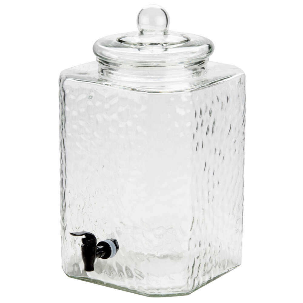 core-5-gallon-hammered-glass-beverage-dispenser-with-metal-stand