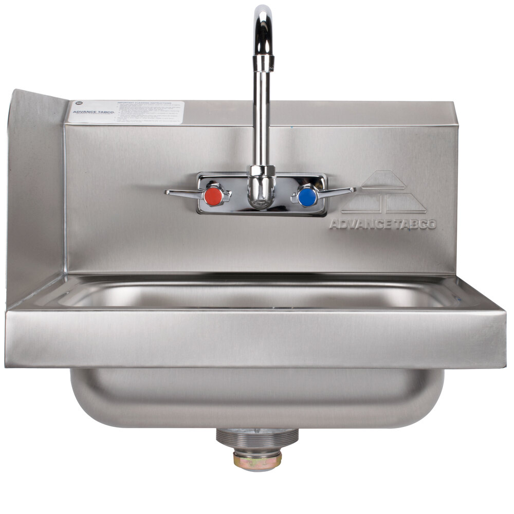 Advance Tabco 7PS66L Hand Sink with Splash Mounted Gooseneck Faucet