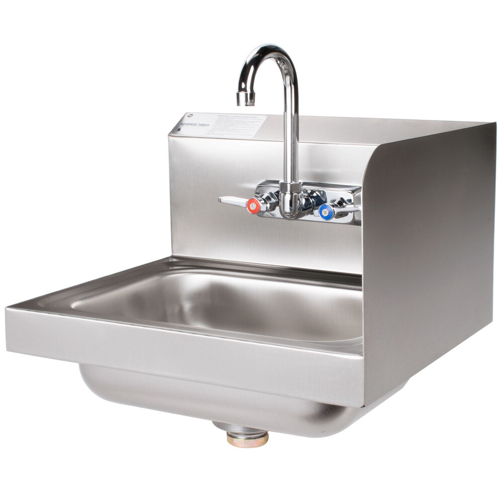 Advance Tabco 7PS66R Hand Sink with Splash Mounted Gooseneck Faucet and Right Side Splash
