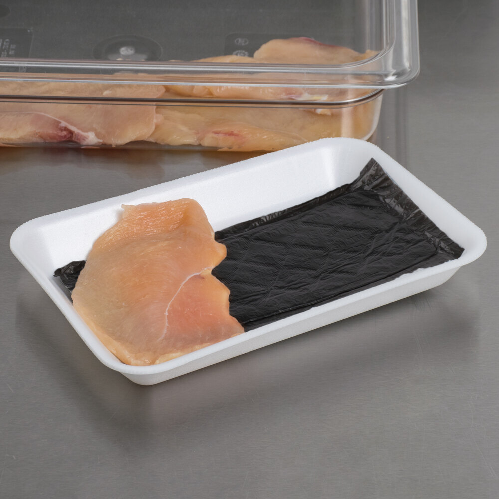 Black 4" x 7" Absorbent Meat, Fish, and Poultry Pad 50 Grams 2000/Case