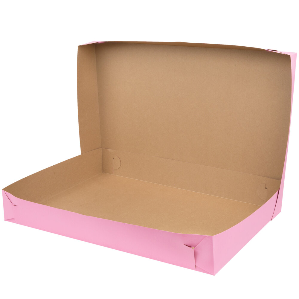 28" x 20" x 4" Pink Full Sheet Cake / Bakery Box 25/Bundle