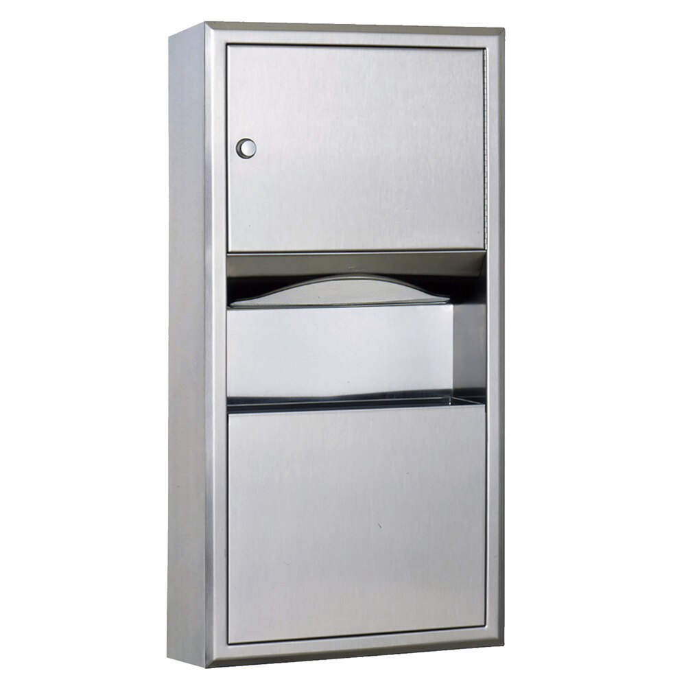 Commercial Paper Towel Dispensers Webstaurant Bobrick B 3699 Clicseries Surface Mounted Paper Towel Dispenser Waste Receptacle