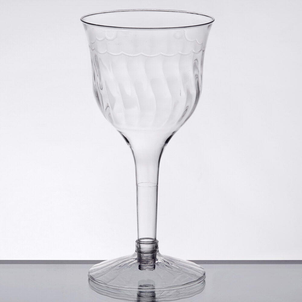 clear plastic wine goblets
