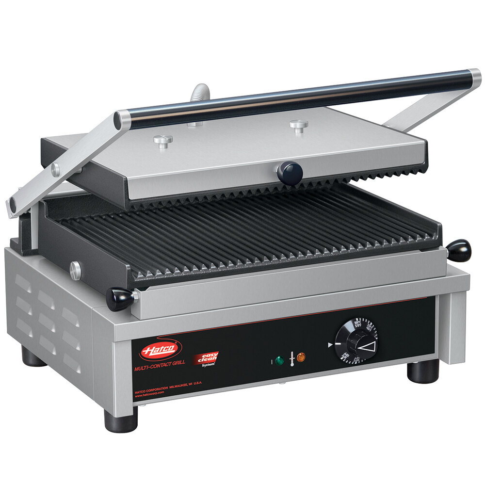 Hatco MCG14G Multi Contact Panini Sandwich Grill with Grooved Cast Iron