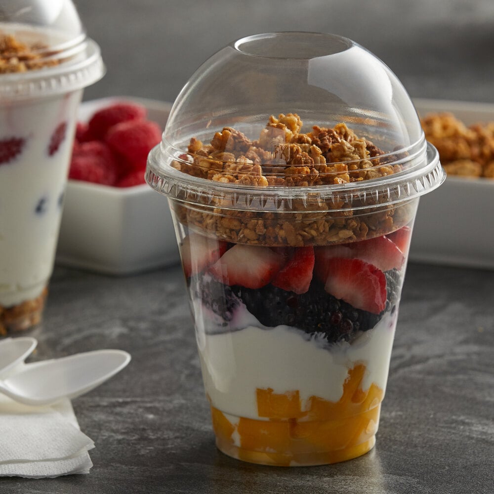 12 Oz Parfait Cup With 4 Oz Fabri Kal Insert And Dome Lid 100 Pack
