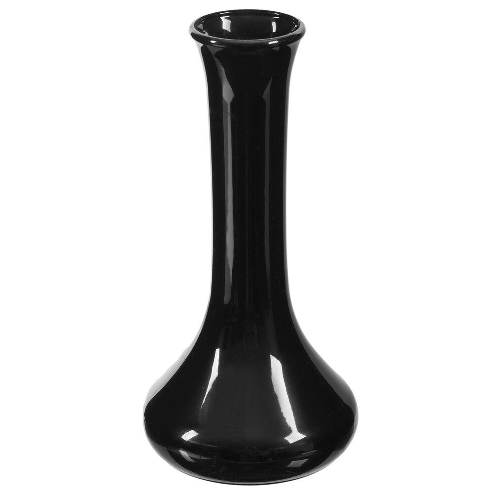 7 1/2" Black Plastic Bud Vase 6/Pack