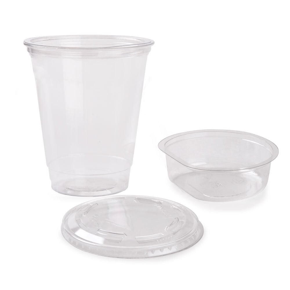 12 oz. Parfait Cup with 4 oz. Fabri-Kal Insert and Flat Lid - 100/Pack