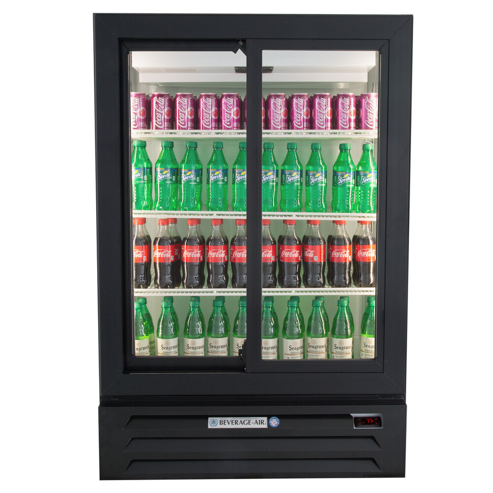 BeverageAir LV15HC1B 36" Black Lumavue Refrigerated Sliding Glass