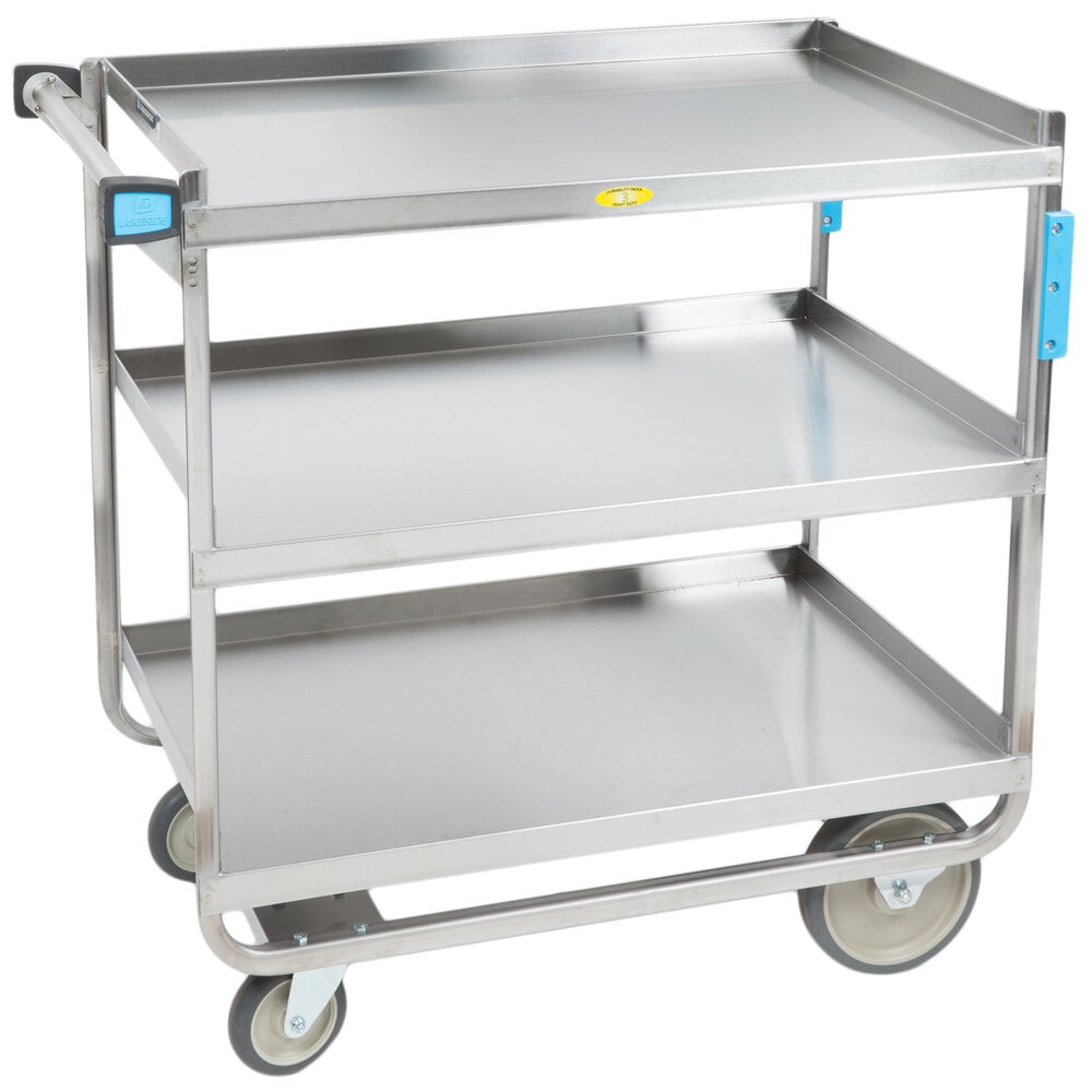 Lakeside 544 Heavy Duty NSF Stainless Steel 3 Shelf Utility Cart 22 3