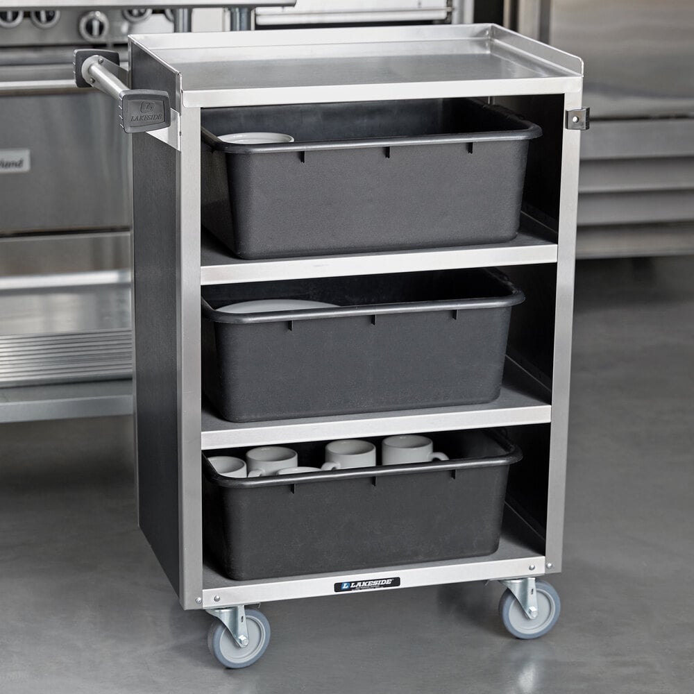 Lakeside 815 4 Shelf Medium Duty Stainless Steel Utility Cart with ...