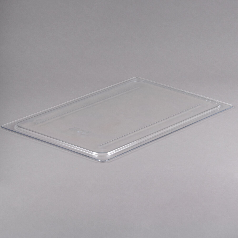 Cambro 10CWC135 Camwear Full Size Clear Polycarbonate Flat Lid