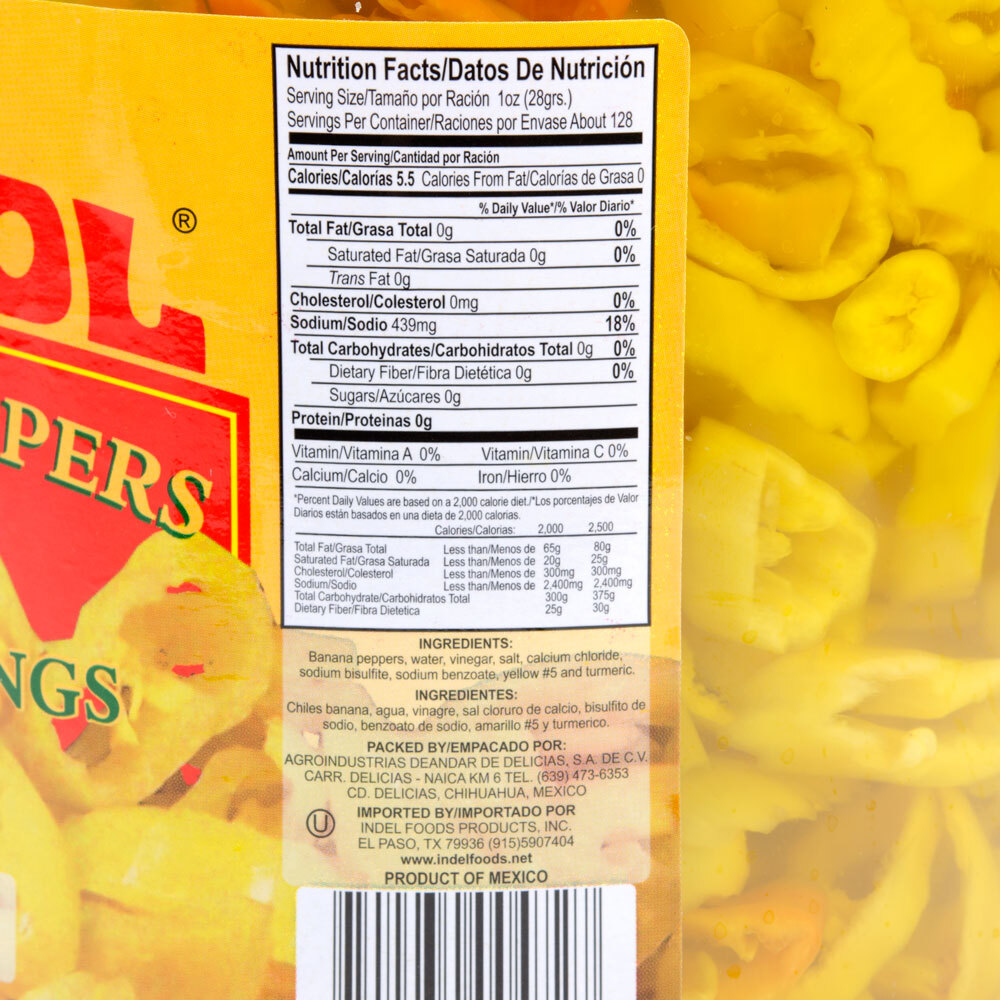 Del Sol Hot Banana Peppers 1 Gallon Container