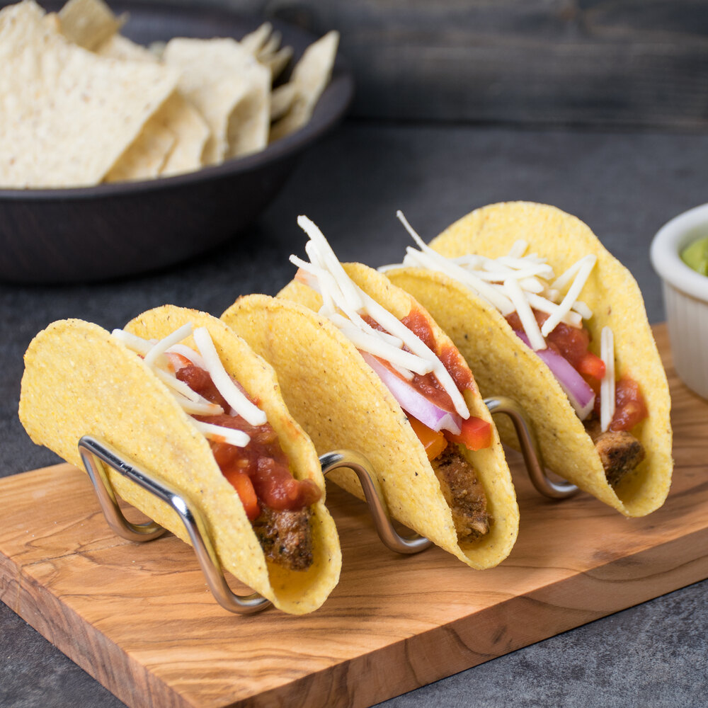Tablecraft TRW23 Taco Taxi Stainless Steel Taco Holder with 2 or 3