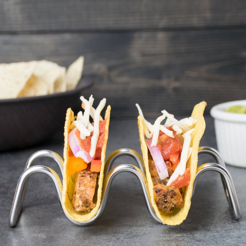 Tablecraft TRW23 Taco Taxi Stainless Steel Taco Holder with 2 or 3