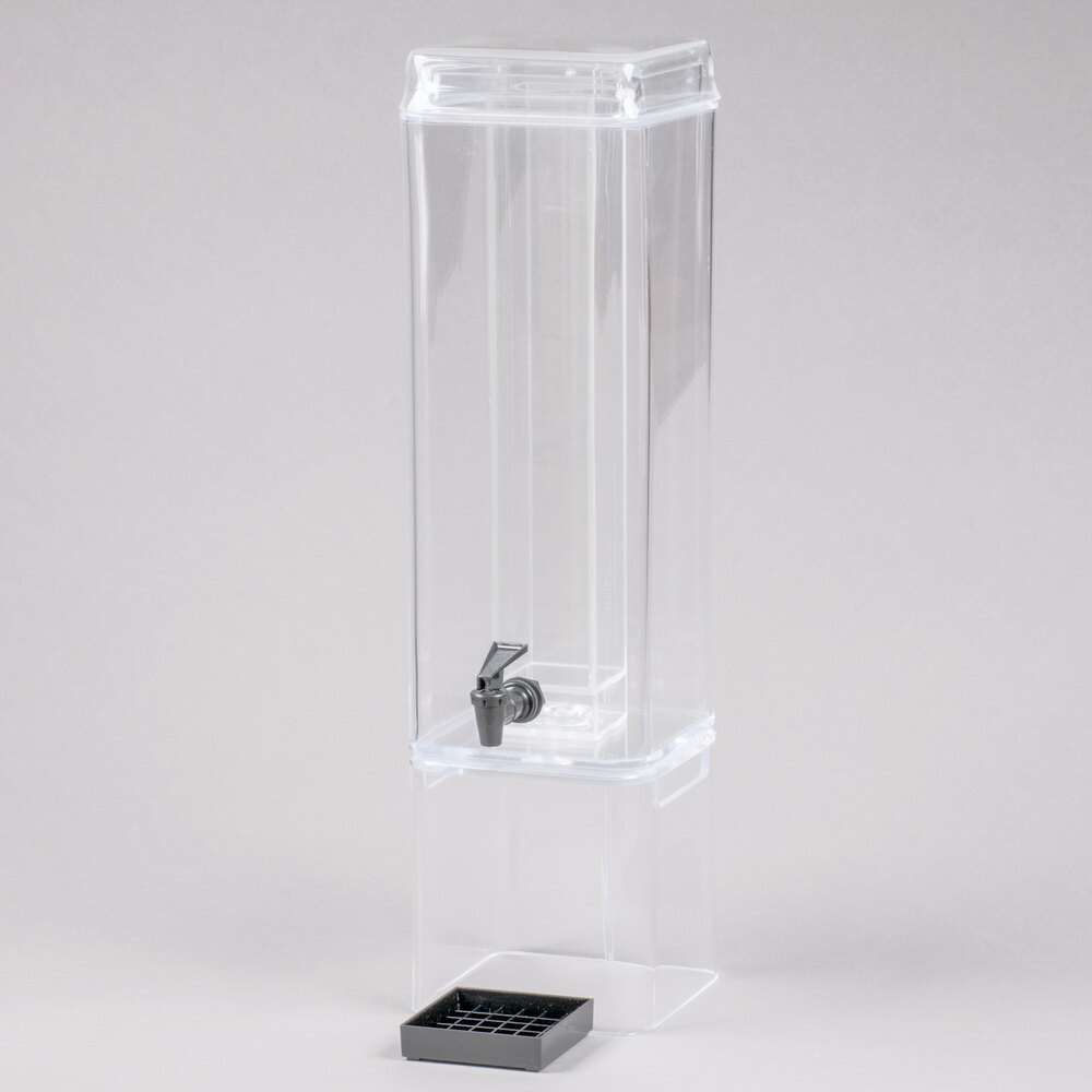CalMil 11125AH Classic 5 Gallon Acrylic Beverage Dispenser with Ice Chamber and Side Handles