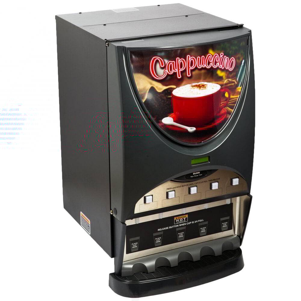 Bunn 38100.0003 iMIX5S+ BLK Powdered Cappuccino Dispenser with 5