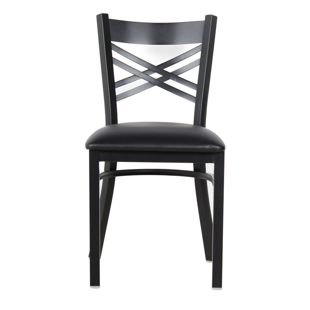 Lancaster Table & Seating Black Cross Back Chair with 2 1/2