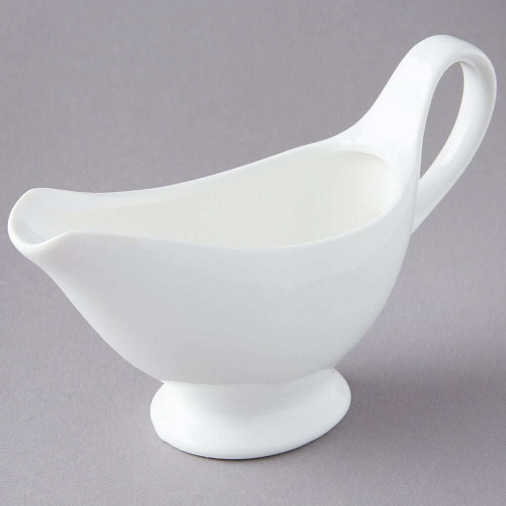 American Metalcraft GB8 9 oz. White Porcelain Gravy Boat