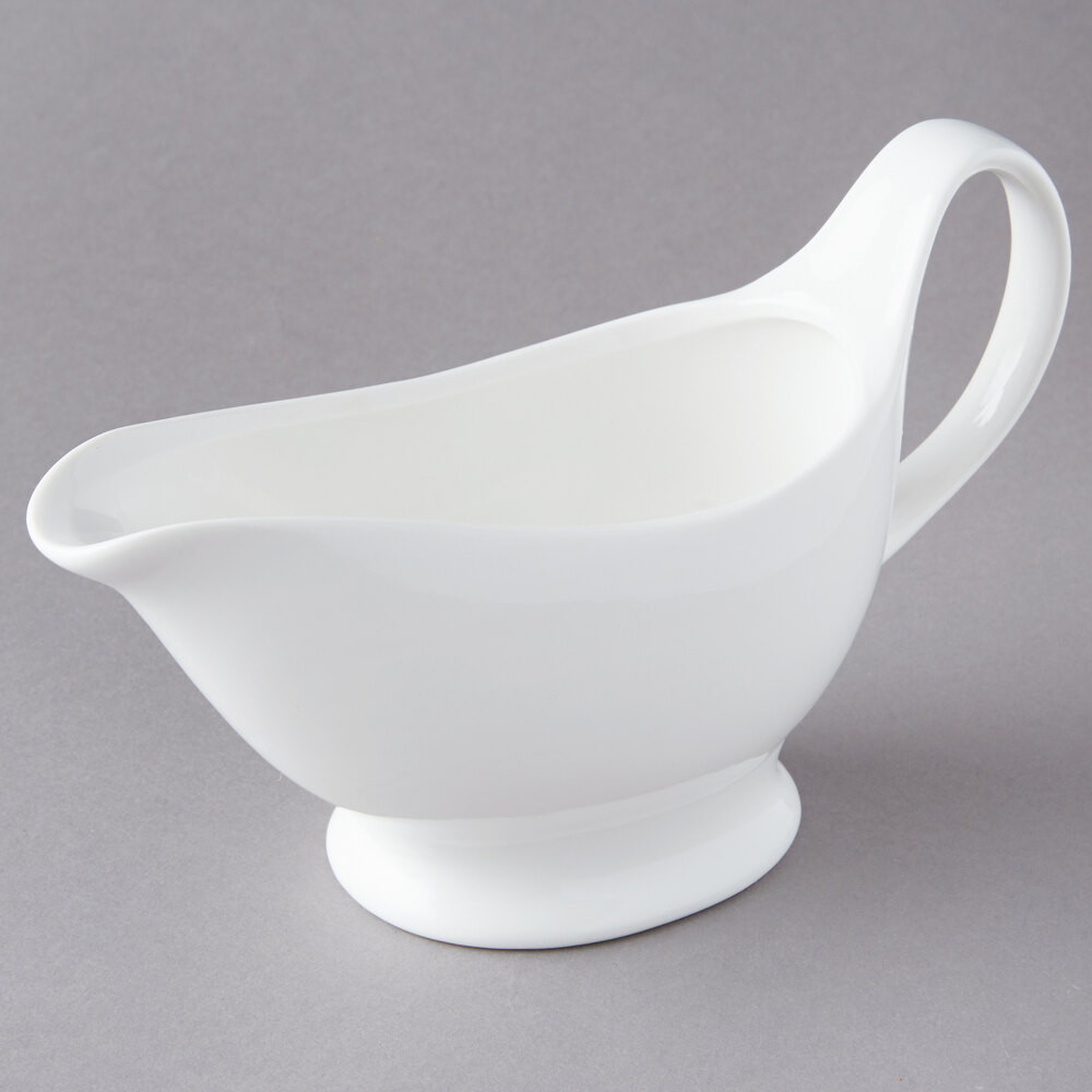 American Metalcraft GB16 16 oz. White Porcelain Gravy Boat