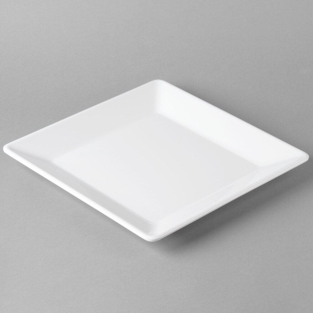 CalMil SR252 11" Large White Melamine Square Platter