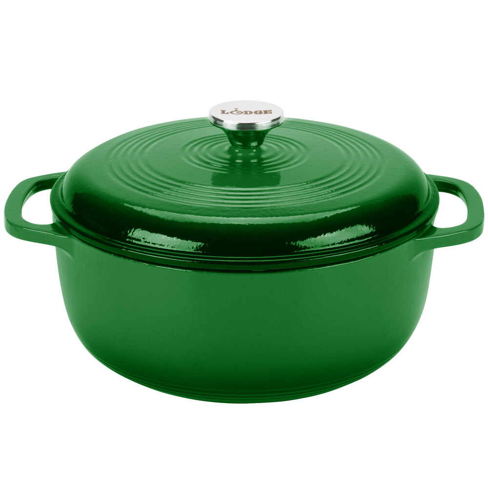 Lodge Ec6d53 6 Qt Emerald Green Color Enamel Dutch Oven 