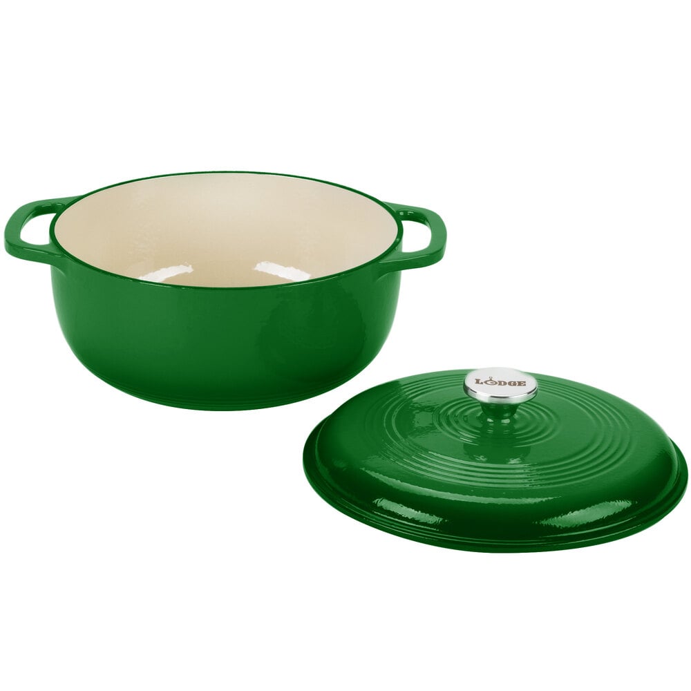 Lodge EC6D53 6 Qt. Emerald Green Color Enamel Dutch Oven